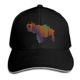 swqfzki Colored Venezuela Map Mens Baseball Caps Adjustable Peaked Sandwich Dad Hat Black